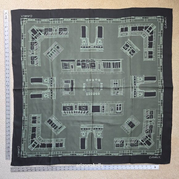 NWOT Silk Scarf Hand Rolled New York City Greenwich Village Manhattan Landmarks - Picture 3 of 13
